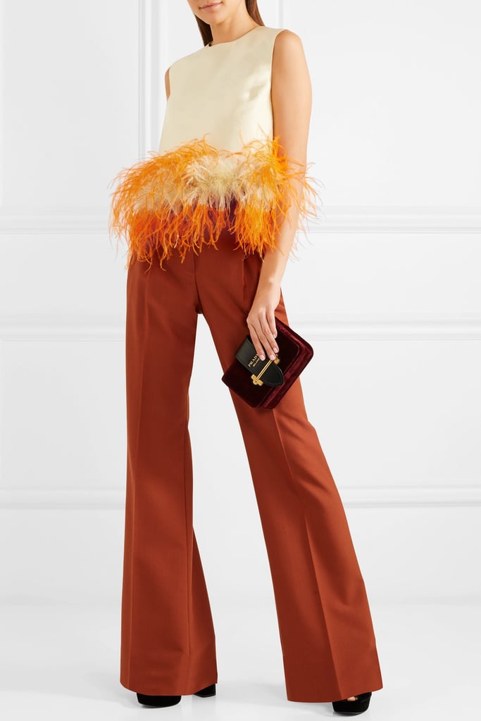 Prada Feather-Trimmed Top
