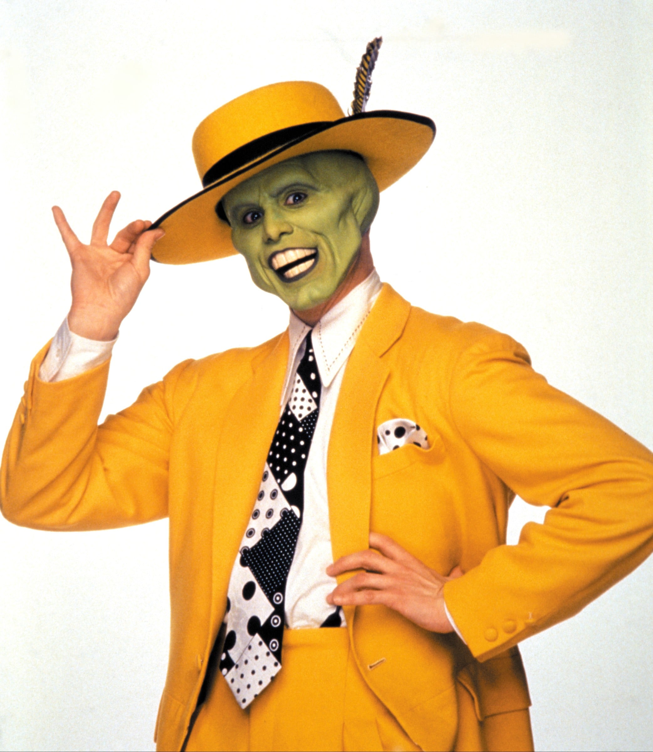 The Mask Jim Carrey Yellow Suit Cosplay Costume Men Uniform