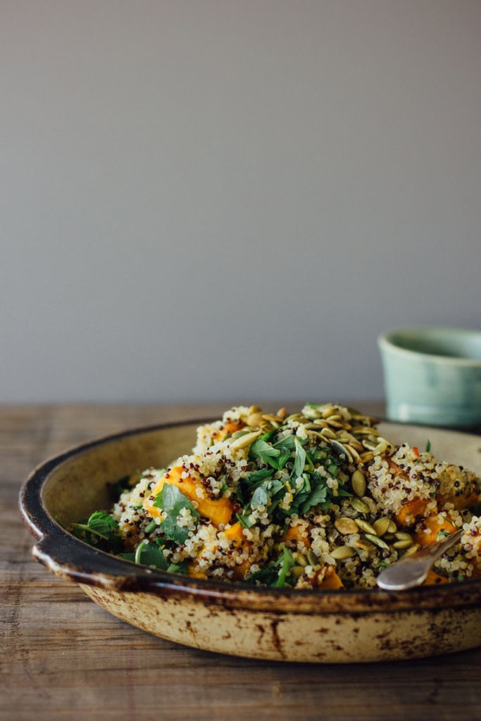 Ginger Roasted Pumpkin and Quinoa Salad With Mint, Chili, and Lime