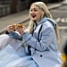 Gigi Hadid Eats Pizza in a Blue Tulle Skirt on a Photo Shoot