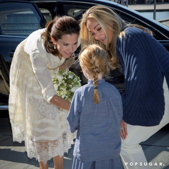 Princess Mary Wearing a White Lace Skirt May 2016