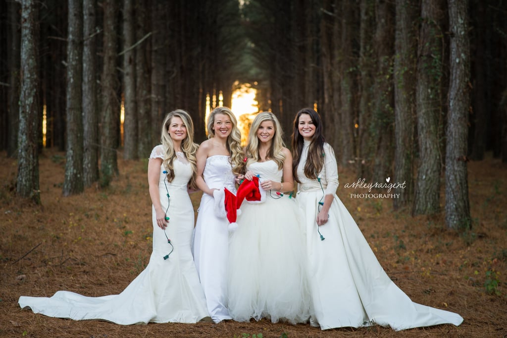 Sisters Wear Their Old Wedding Dresses For Photo