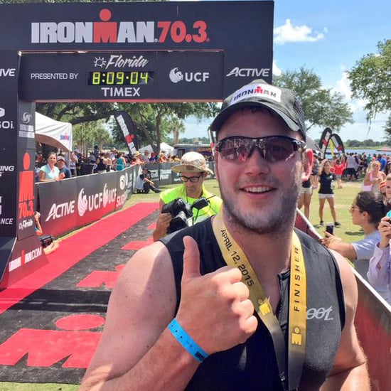 Shirtless Chris Pratt Completes Half Ironman 2015 | Pictures
