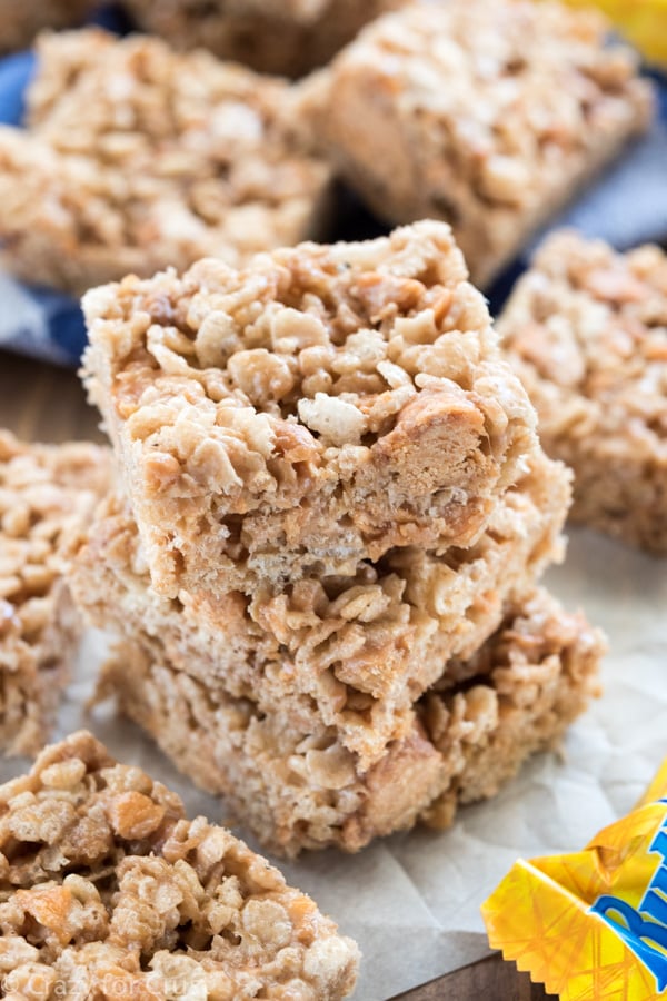 Butterfinger Rice Krispies Treats