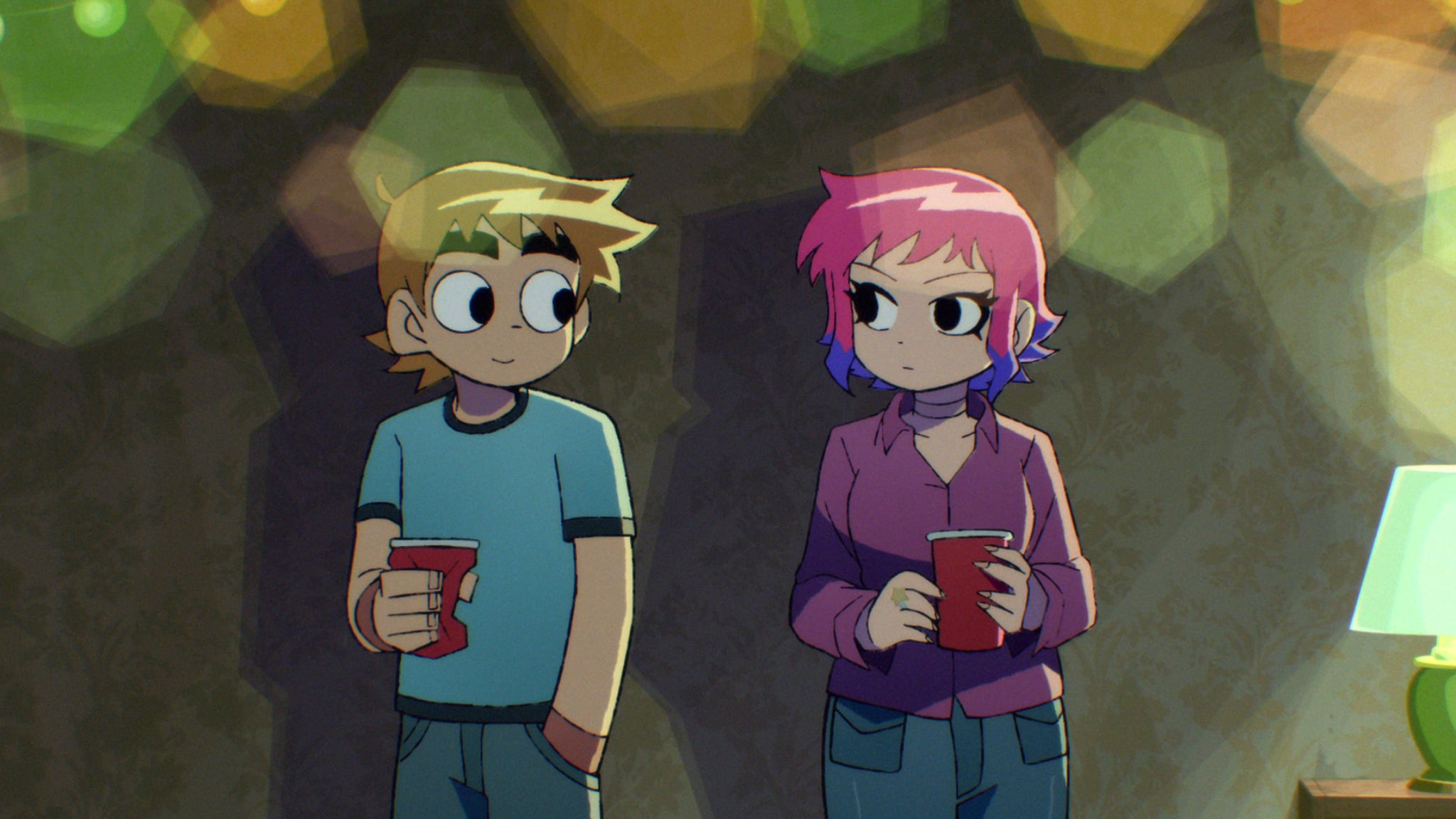 Scott Pilgrim Takes Off (L to R) Michael Cera as Scott Pilgrim and Mary Elizabeth Winstead as Ramona Flowers in Scott Pilgrim Takes Off. Cr. COURTESY OF NETFLIX © 2023