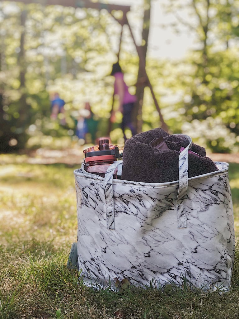 White Marble Insulated Cooler Lunch Tote Bag