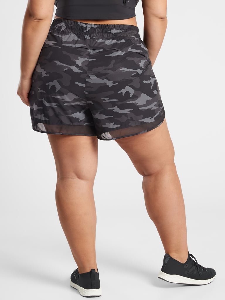 Athleta Printed Mesh Racer Run Short