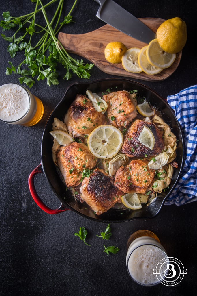 Lemon Artichoke Skillet Beer Chicken