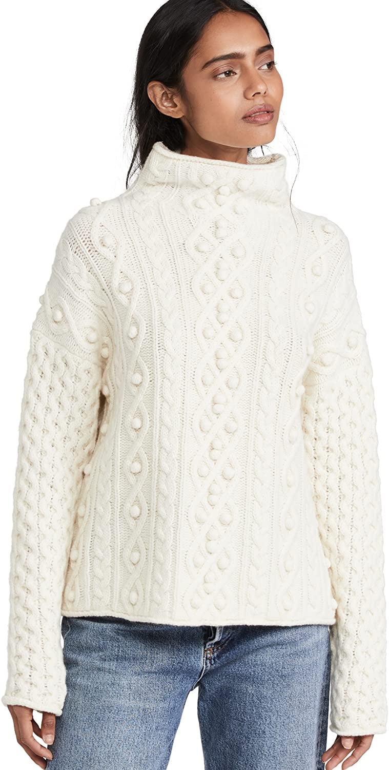 Snowy Style: Theory's Mixed-Cable Pullover Sweater
