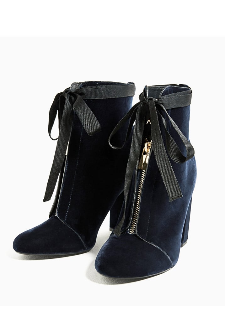Zara High Heel Velvet Ankle Boots ($70)