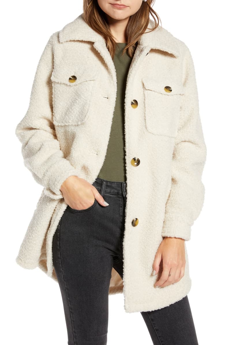 something navy faux fur coat