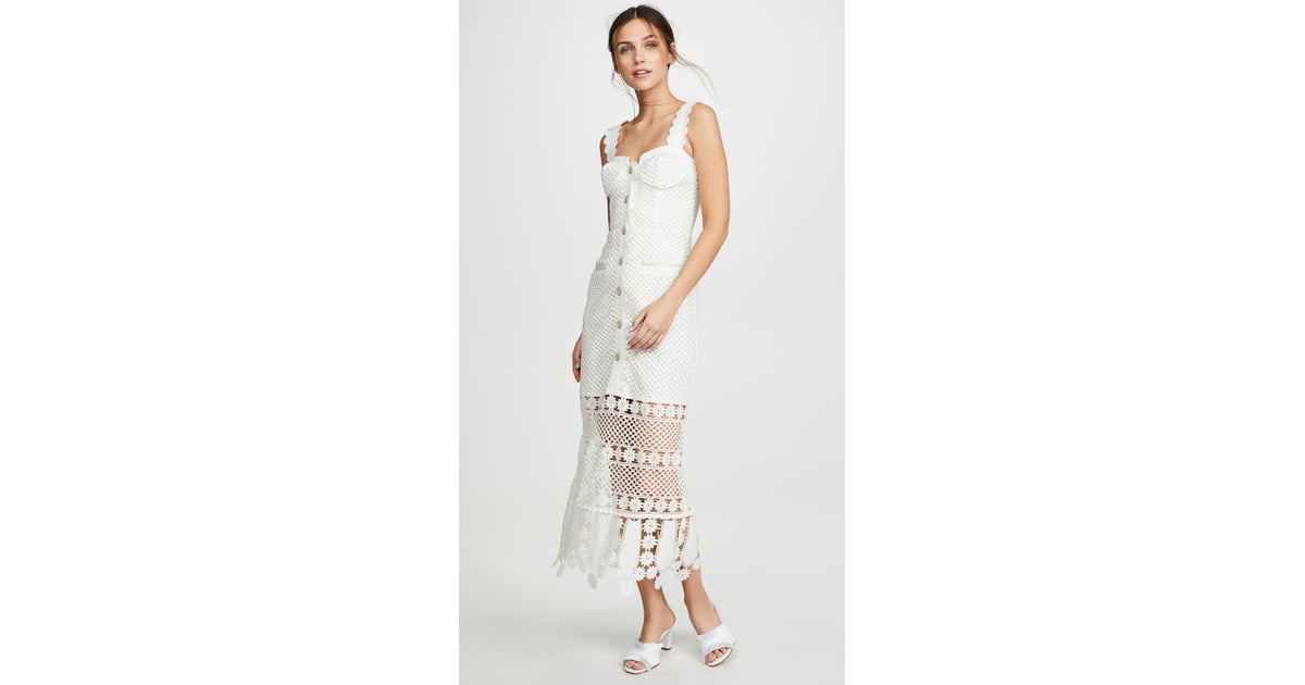 Self portrait fishnet sale crochet lace dress