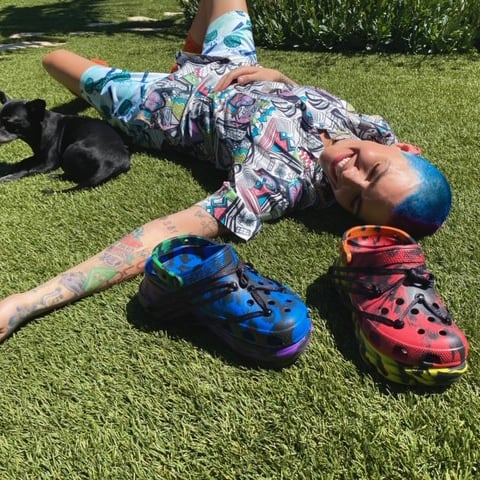 See Crocs and Ruby Rose's Rainbow Shoes For Pride 2020