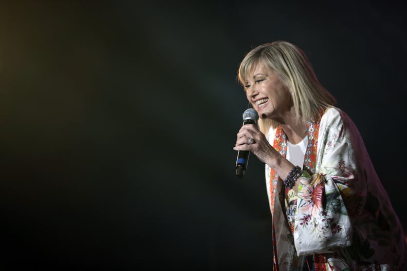 SYDNEY, AUSTRALIA - FEBRUARY 16: Olivia Newton-John performs during Fire Fight Australia at ANZ Stadium on February 16, 2020 in Sydney, Australia. (Photo by Cole Bennetts/Getty Images)