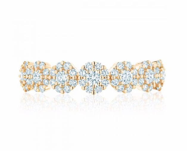 Birks Stackable Yellow Gold and Diamond Snowflake Ring