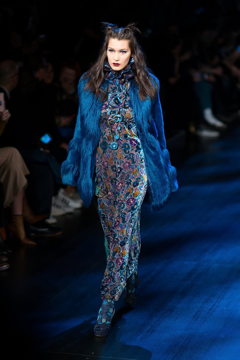 Bella Hadid Walking the Anna Sui Runway During NYFW in 2017