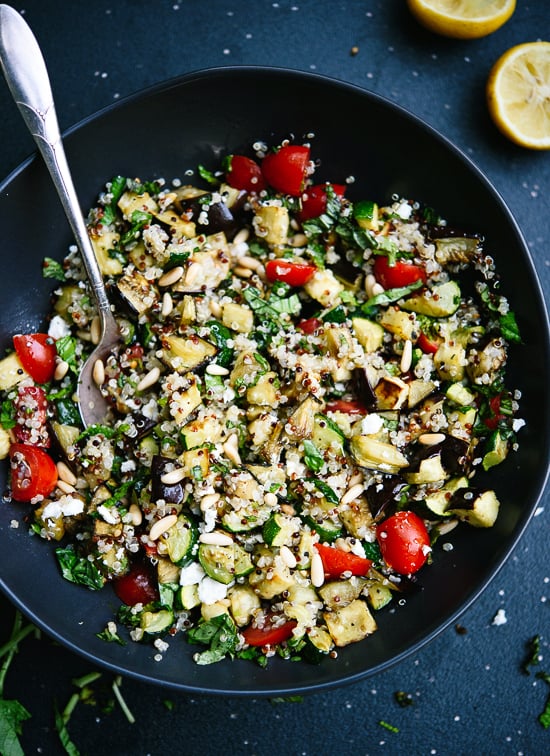 Mediterranean Quinoa Salad With Roasted Summer Vegetables Summer