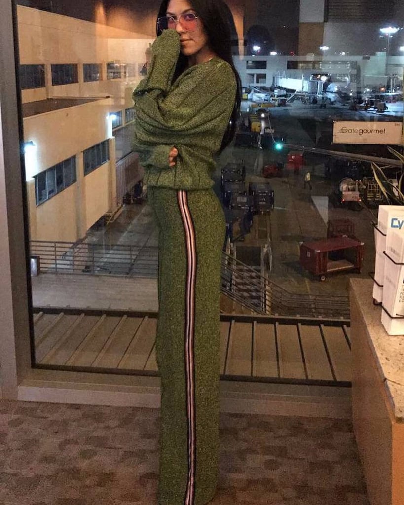 Kourtney Kardashian Wearing Green H&M Set