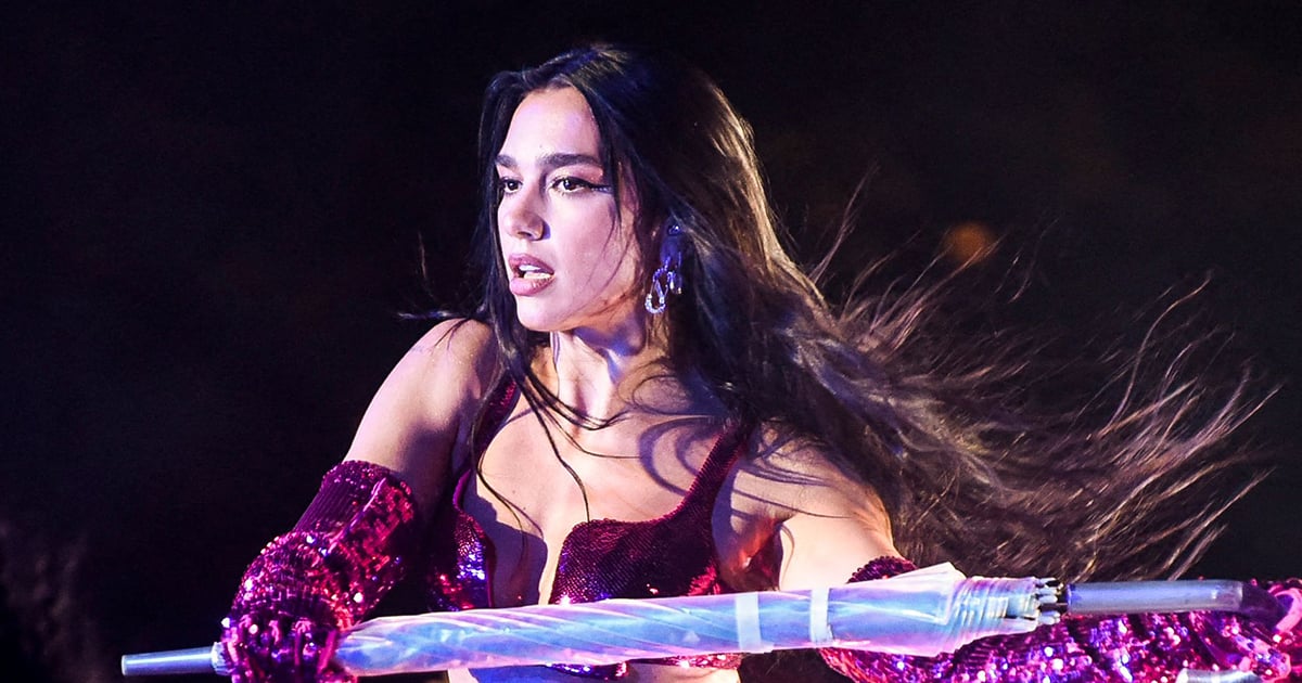 Dua Lipa’s Pink Sequin Bra and Skirt at Sunny Hill Festival