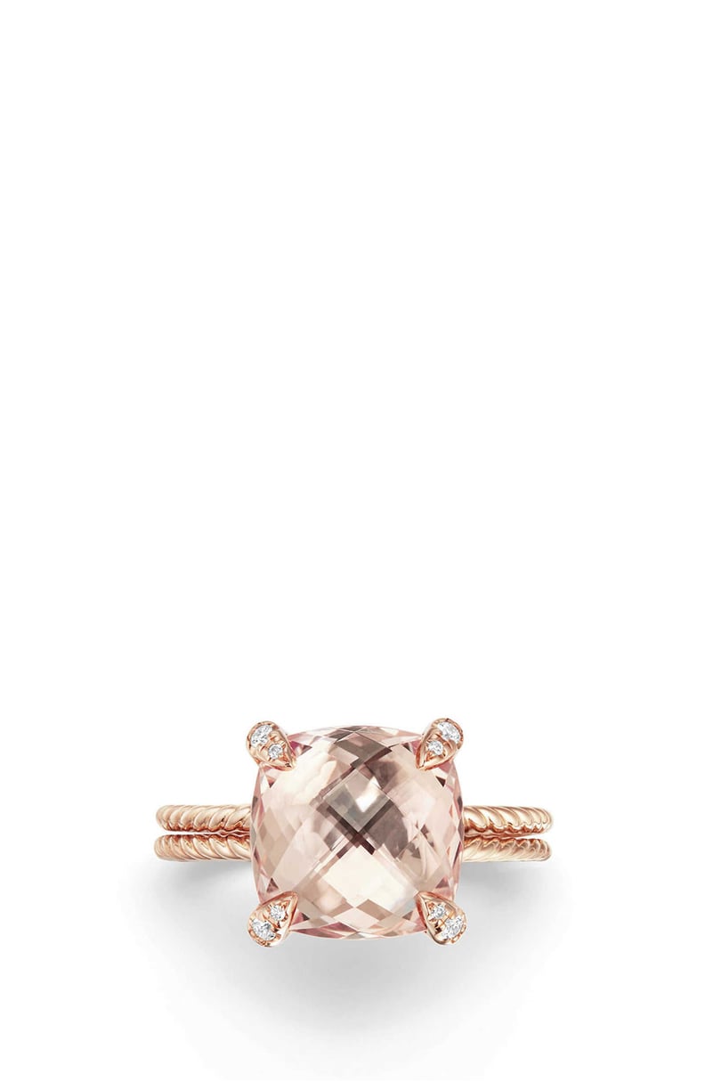 David Yurman Chatelaine Morganite and Diamond Ring in 18k Rose Gold