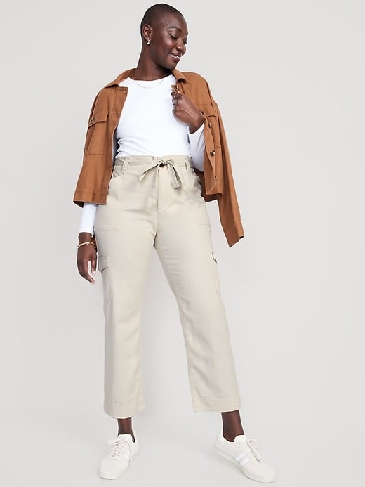 Beige high waisted trousers Felt cute