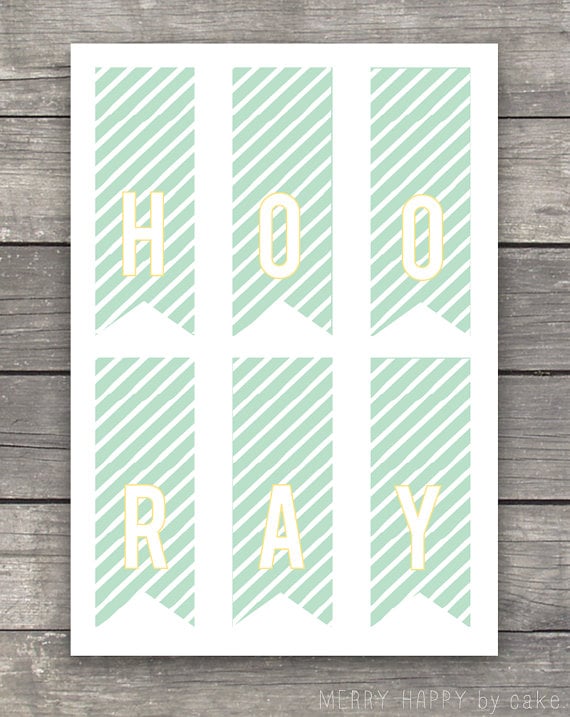 "Hooray" bunting flags