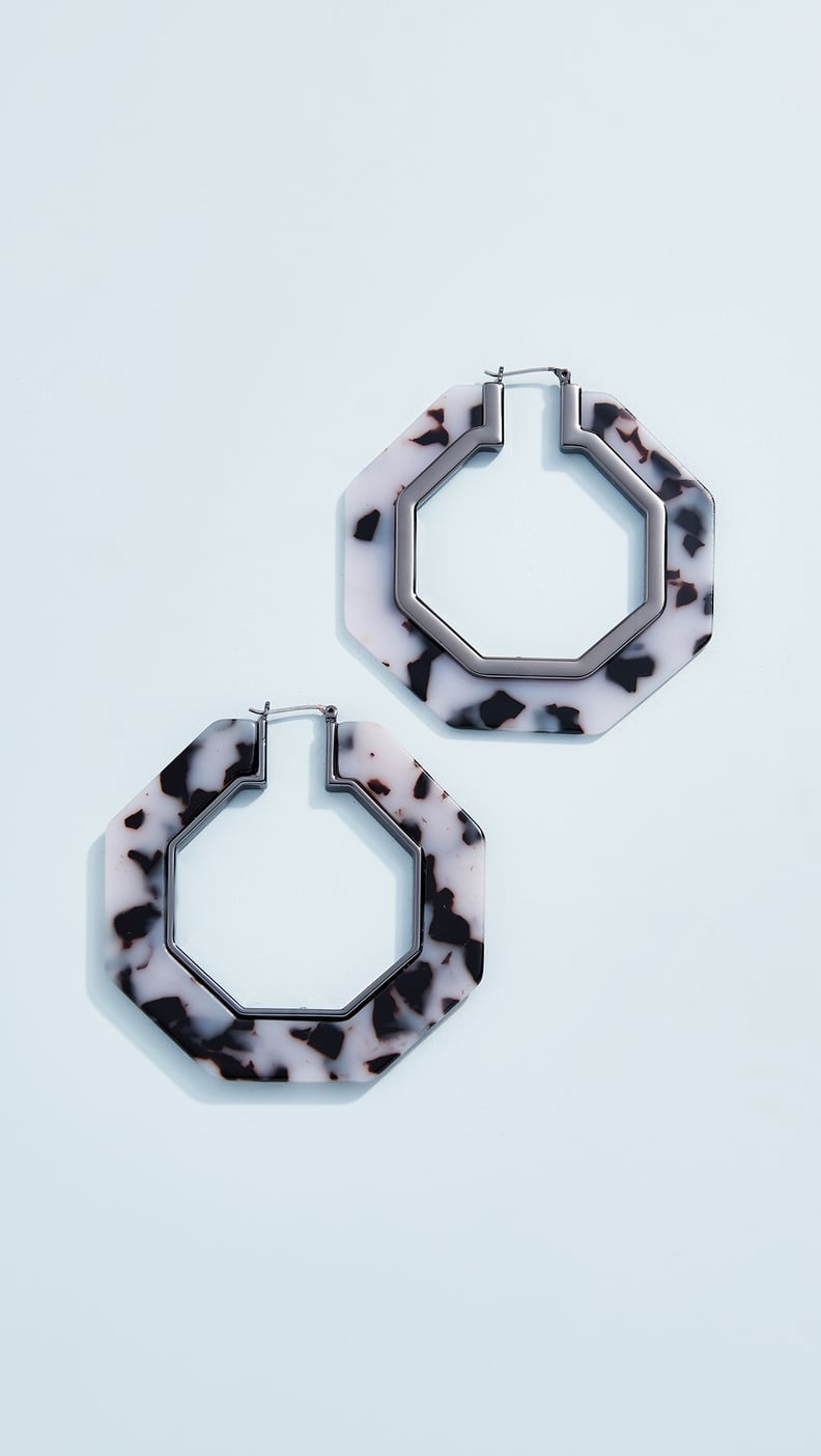 Rebecca Minkoff Octagon Resin Hoop Earrings