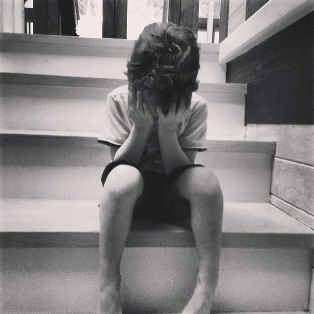 Sparrow Madden wasn't too happy about waiting for his dad.
Source: Instagram user joelmadden