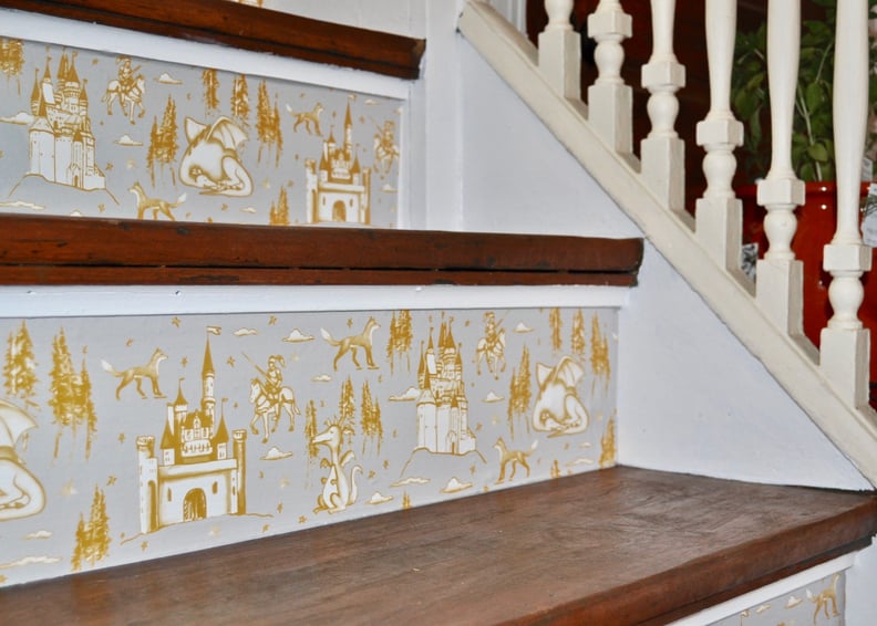 After: Medieval Toile Stairs