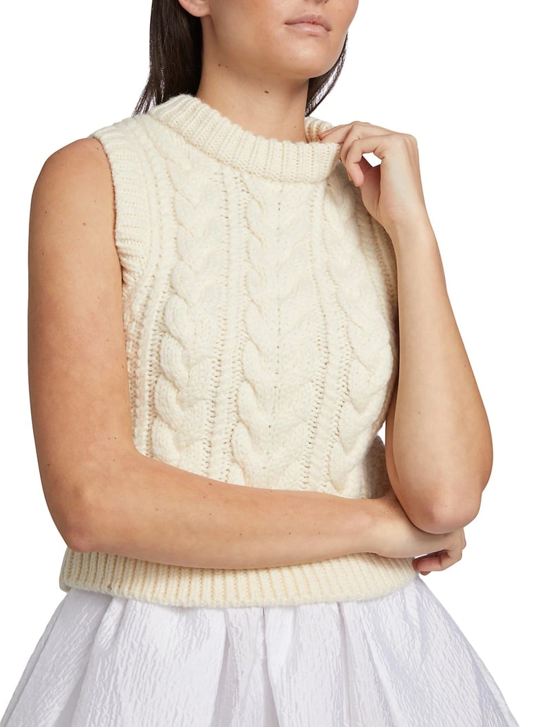 Sweater Vest Outfit: Cecilie Bahnsen White Sweater Vest