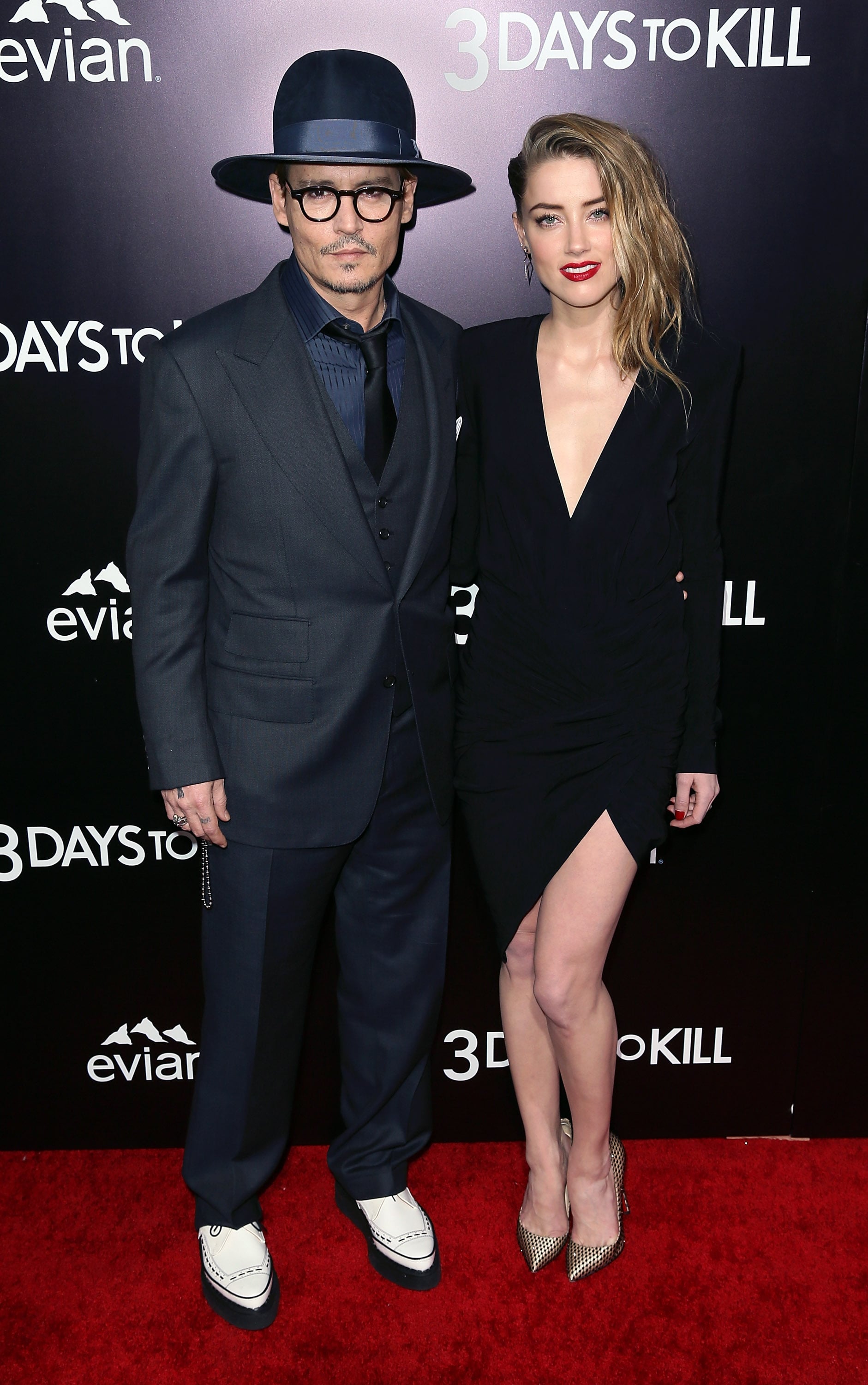 Johnny Depp And Amber Heard At 3 Days To Kill La Premiere Popsugar Celebrity