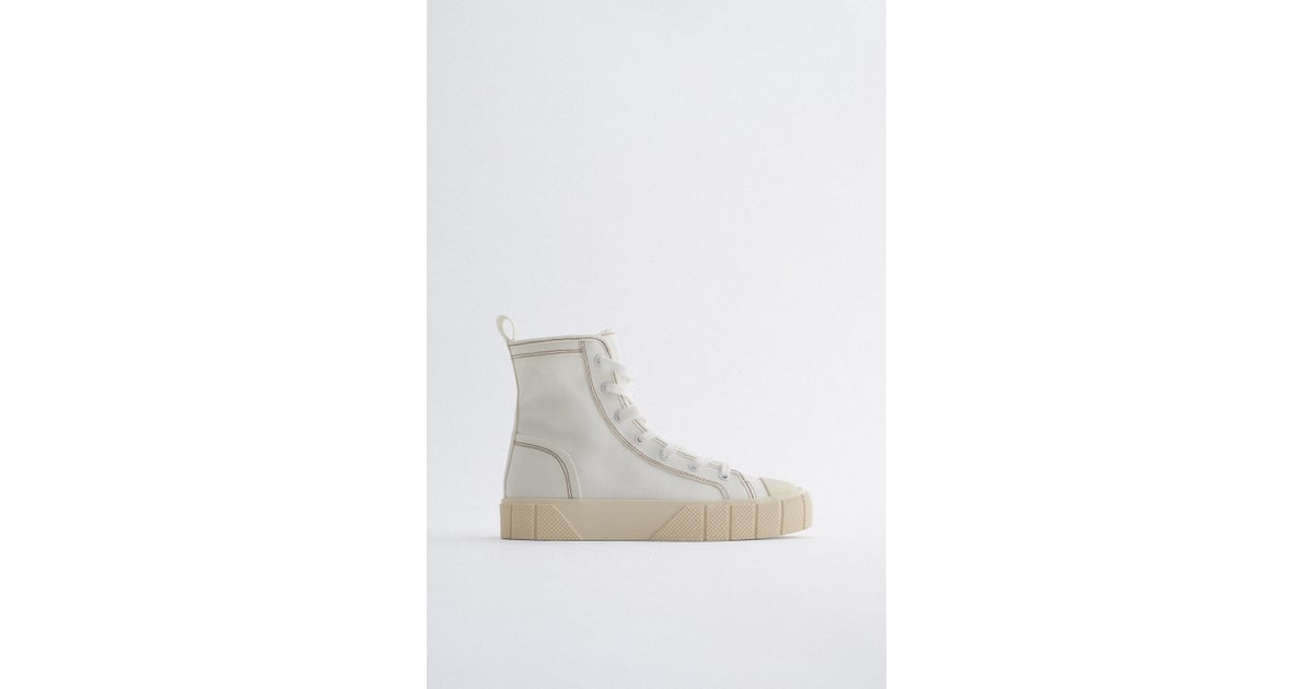Zara Canvas High Top Sneakers Best HighTop Sneakers to Wear and Shop