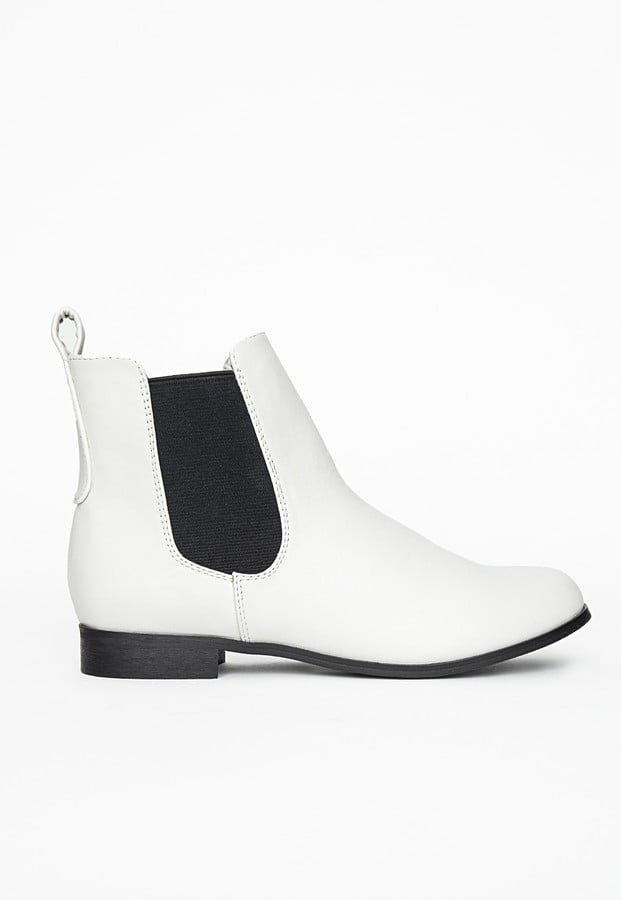 Missguided Katie Flat Chelsea Boots White