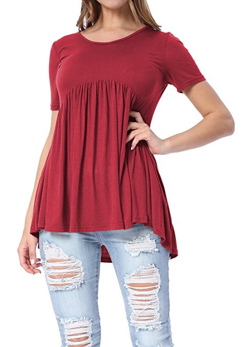 Levaca Pleated Tunic Shirt
