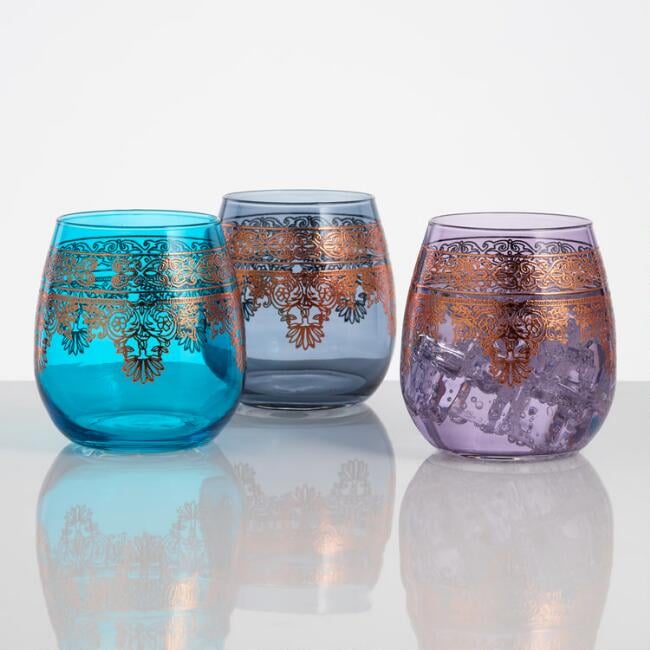Moroccan Stemless Wine Glasses