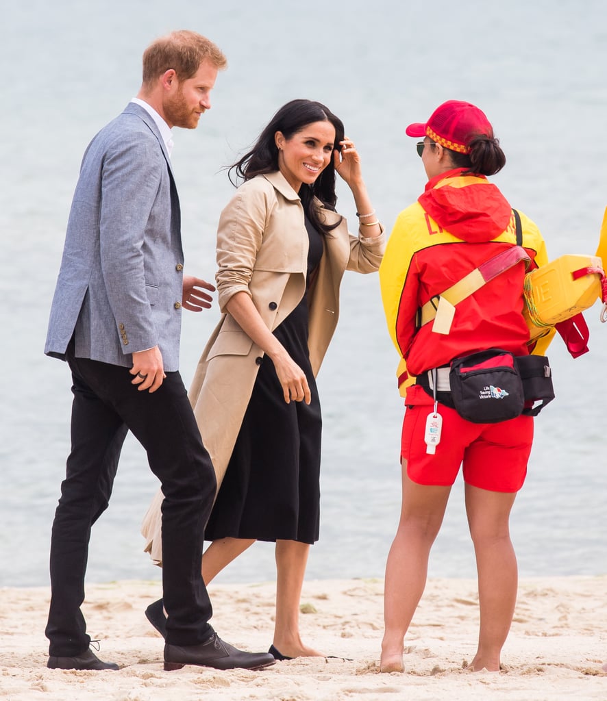 Meghan Markle Black Club Monaco Dress on the Beach 2018