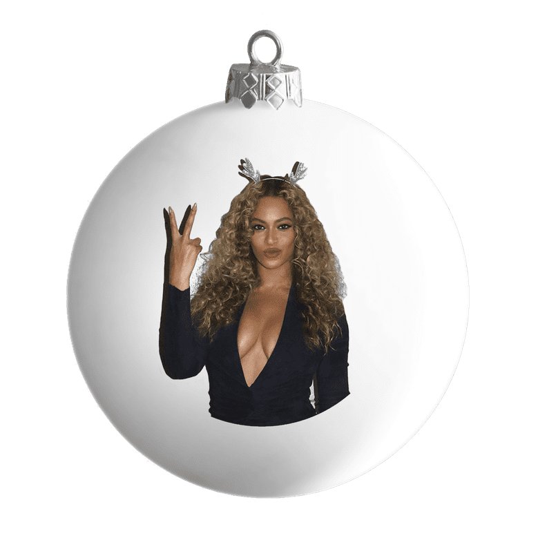 Holidayoncé White Satin Ball Ornament