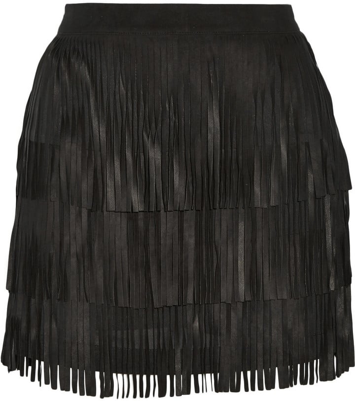 Alice + Olivia Lavana Fringed Suede Mini Skirt ($347) | Net-a-Porter ...