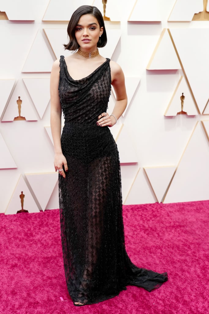 Rachel Zegler's Sheer Black Dior Dress at the Oscars 2022