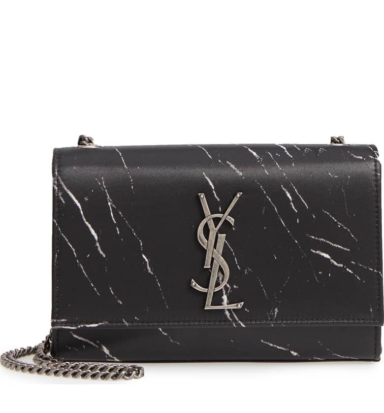 Saint Laurent Small Kate Marbled Satin Crossbody Bag