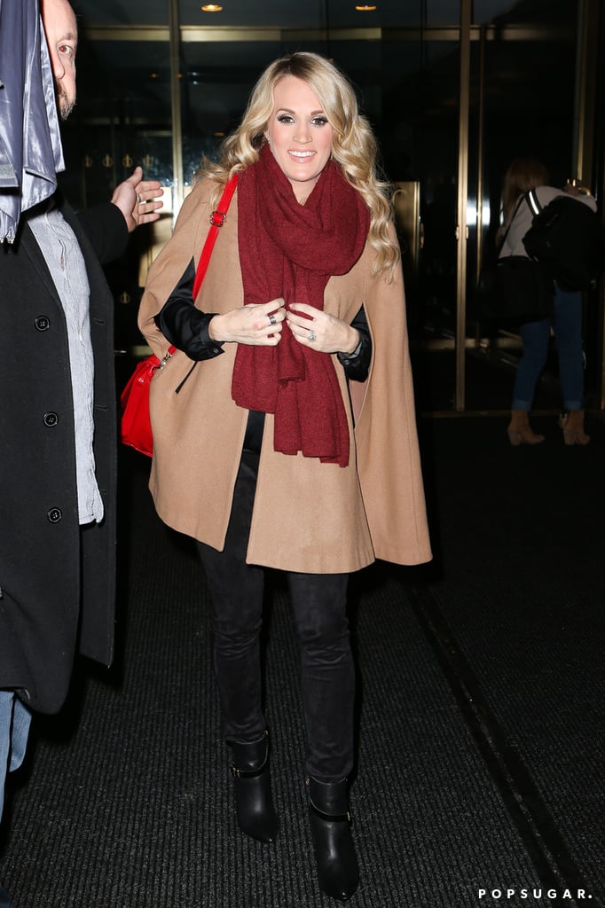 Carrie Underwood stepped out with a smile in NYC on Tuesday.