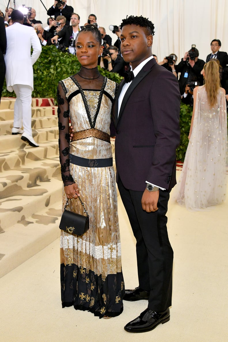 NEW YORK, NY - MAY 07:  Letitia Wright and John Boyega attend the Heavenly Bodies: Fashion & The Catholic Imagination Costume Institute Gala at The Metropolitan Museum of Art on May 7, 2018 in New York City.  (Photo by Dia Dipasupil/WireImage)