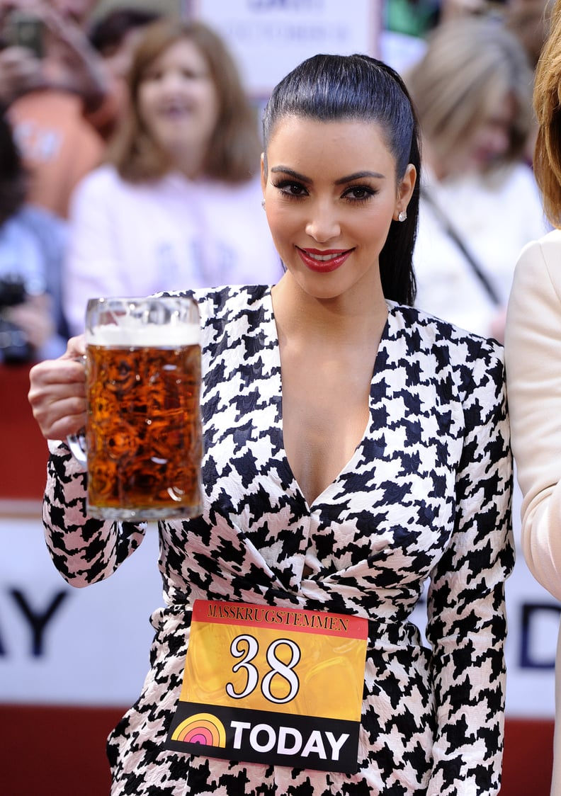 Kim Kardashian With Beer on the "Today" Show in 2011