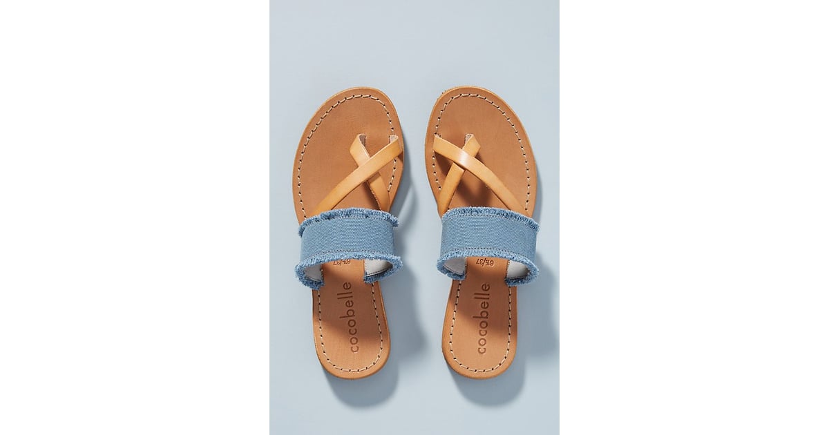 Frayed slide sandals clearance