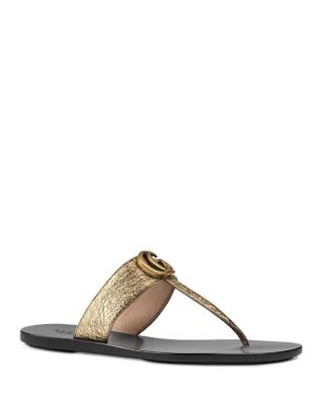 Gucci thong hotsell sandals gold