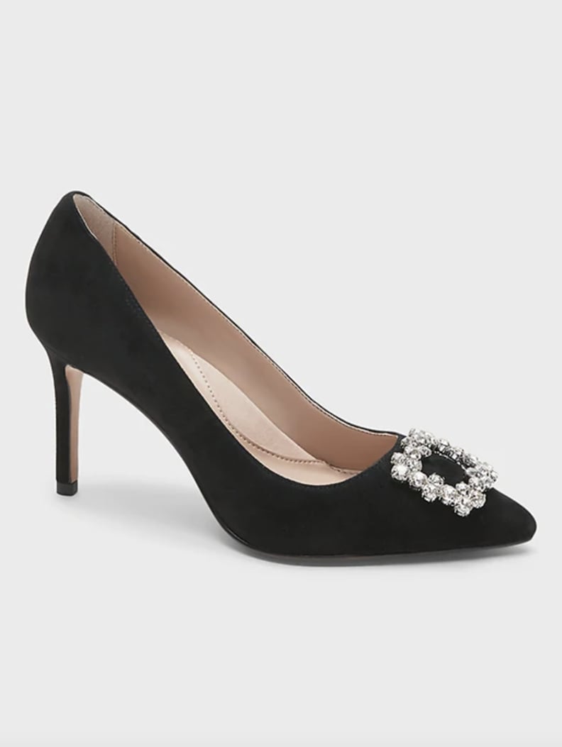 Madison 12-Hour Suede Pumps with Crystal Buckle