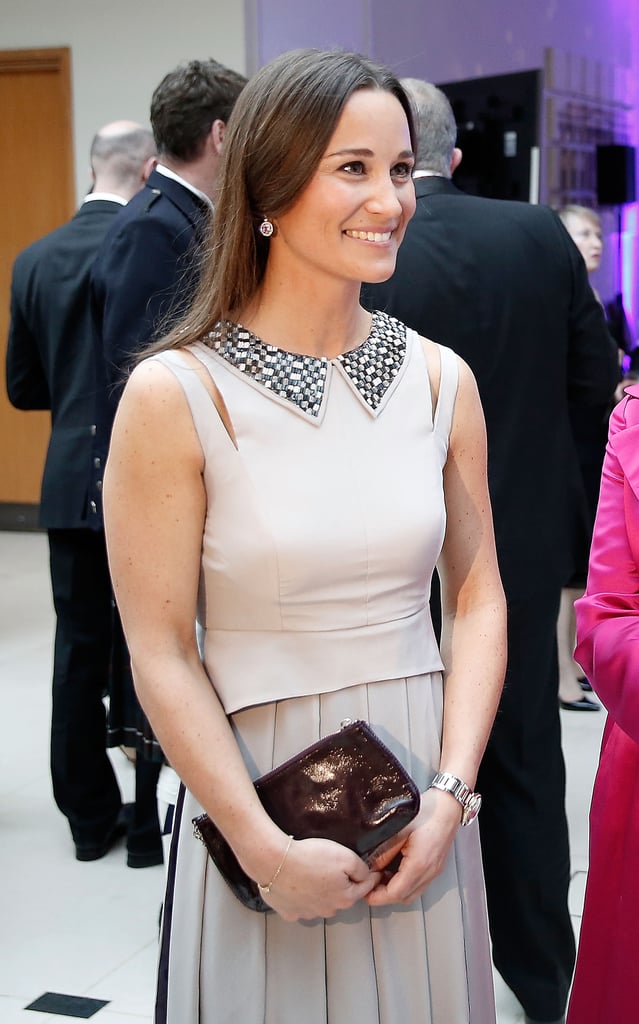 Pippa usually goes for more classic styling, so the cut-outs and metallic angular collar of this Suzannah gown are a bit different for her. She could well try something bold and different on her big day, especially since Giles Deacon is known for his innovative styling.