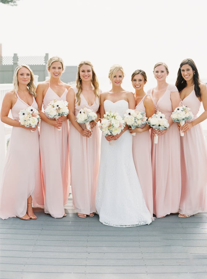 Millennial pink hot sale wedding dress