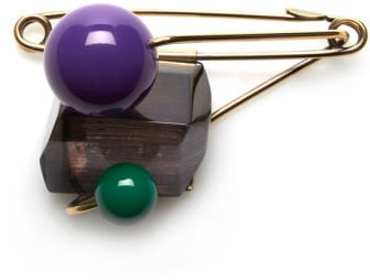 Bally Stone Asymmetric Brooch