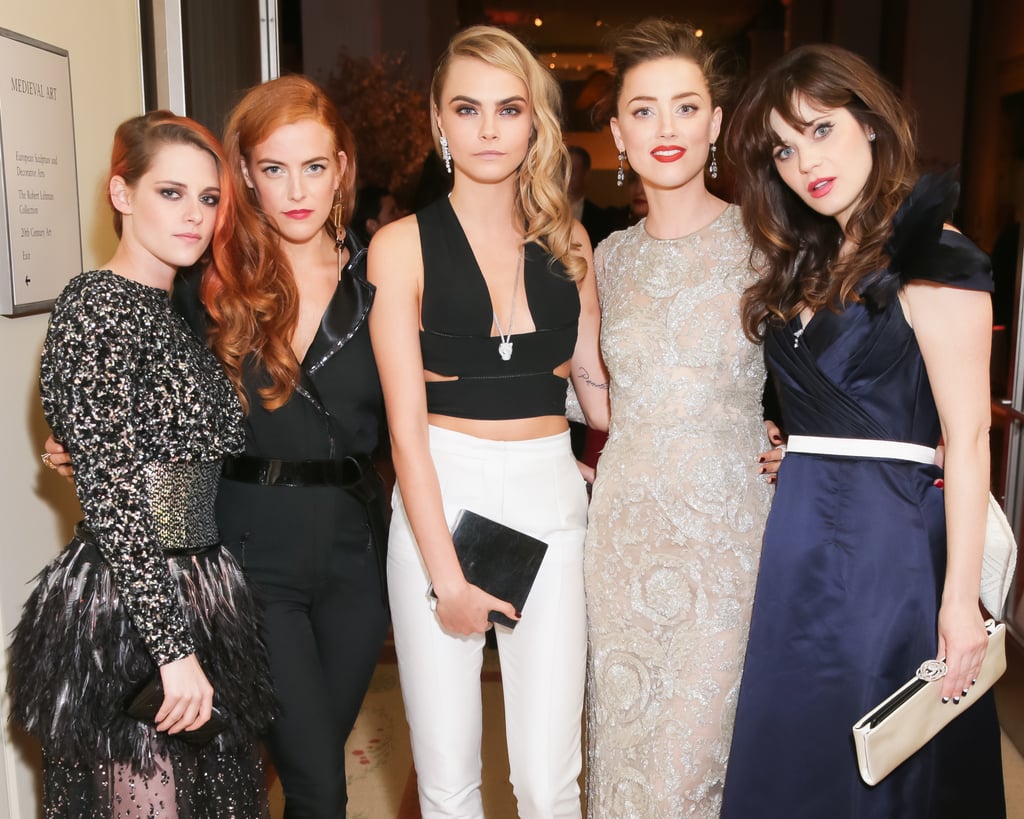 Kristen Stewart, Riley Keough, Cara Delevingne, Amber Heard, and Zooey Deschanel — 2014
